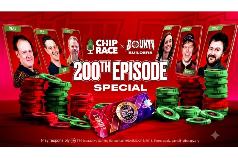 The Chip Race 播客第 200 集：PokerStars 举办特别奖金赛The Chip Race 播客在 PokerStars 举办了一场特别的奖金赛，以庆祝其第 200 集
